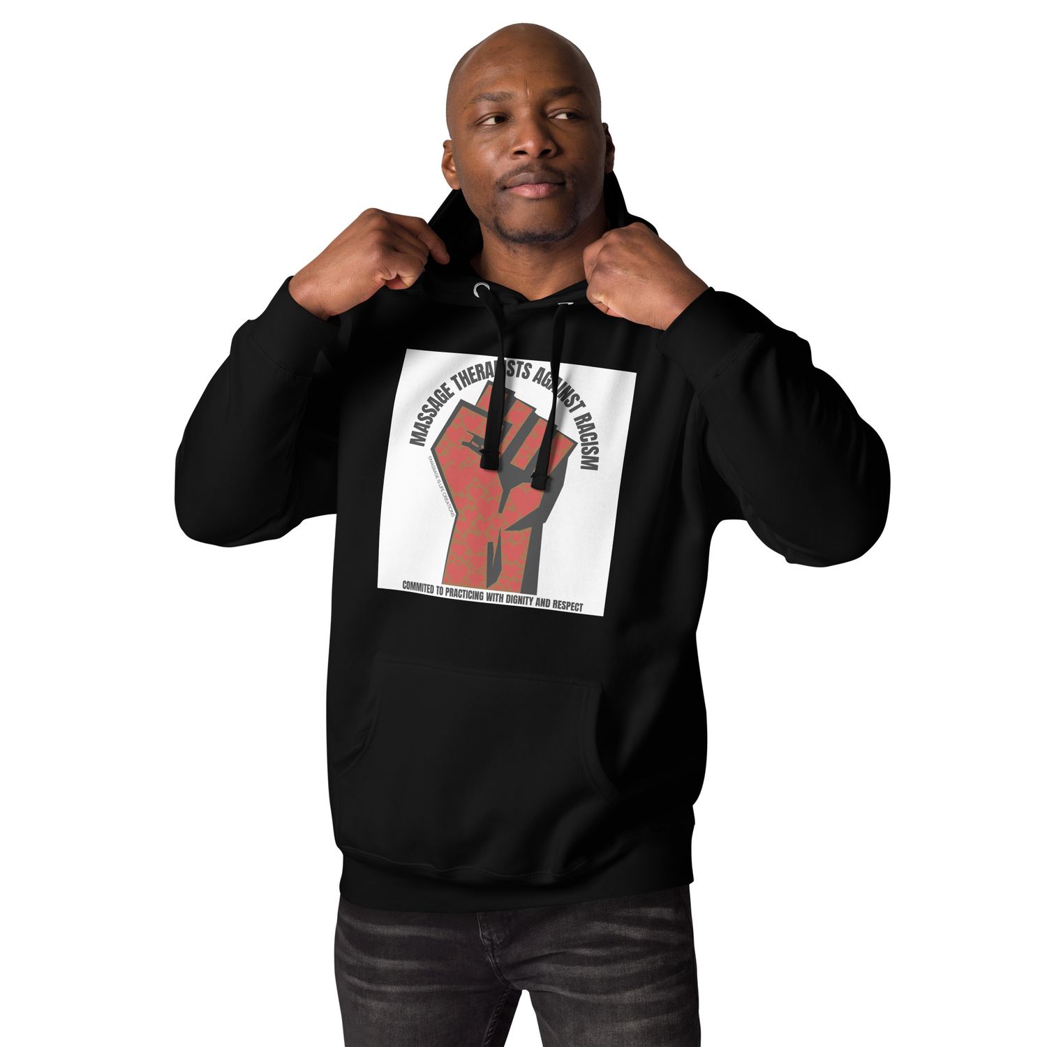 Massage Therapists Against Racism - Brown &amp; Red - Unisex Hoodie
