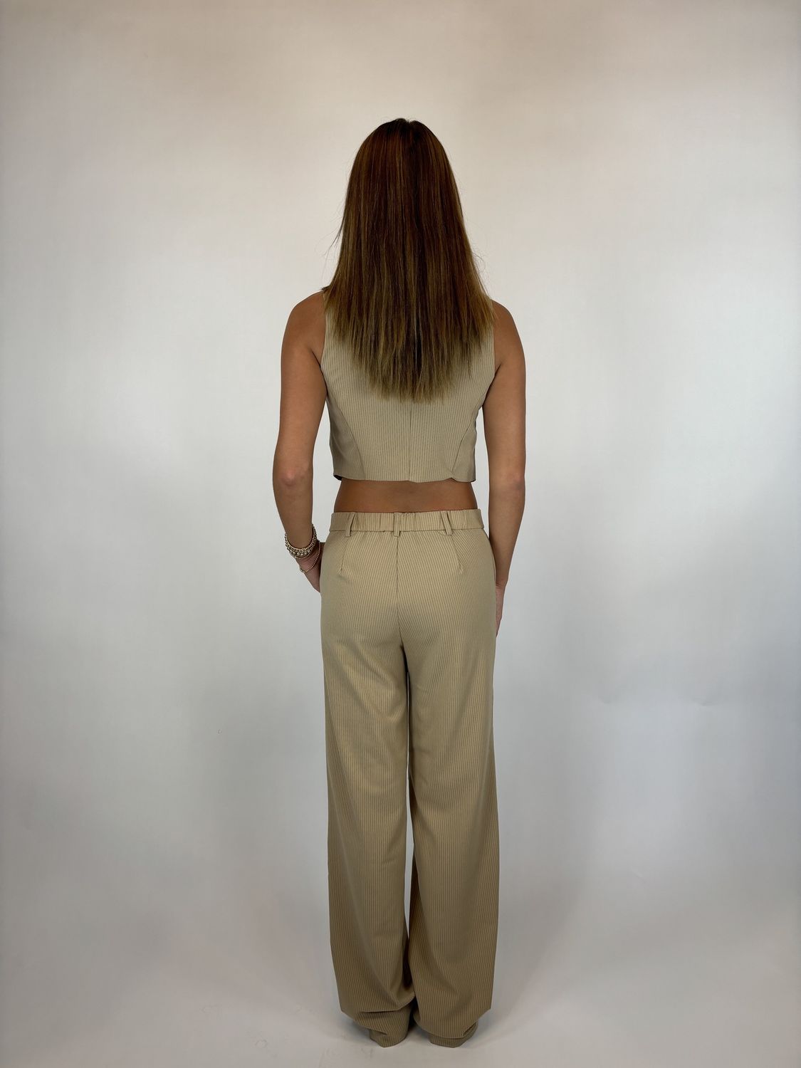 PINSTRIP WIDE LEG PANTS