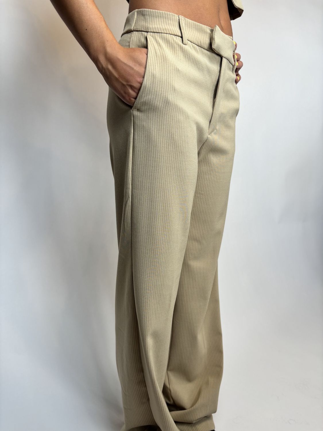 PINSTRIP WIDE LEG PANTS