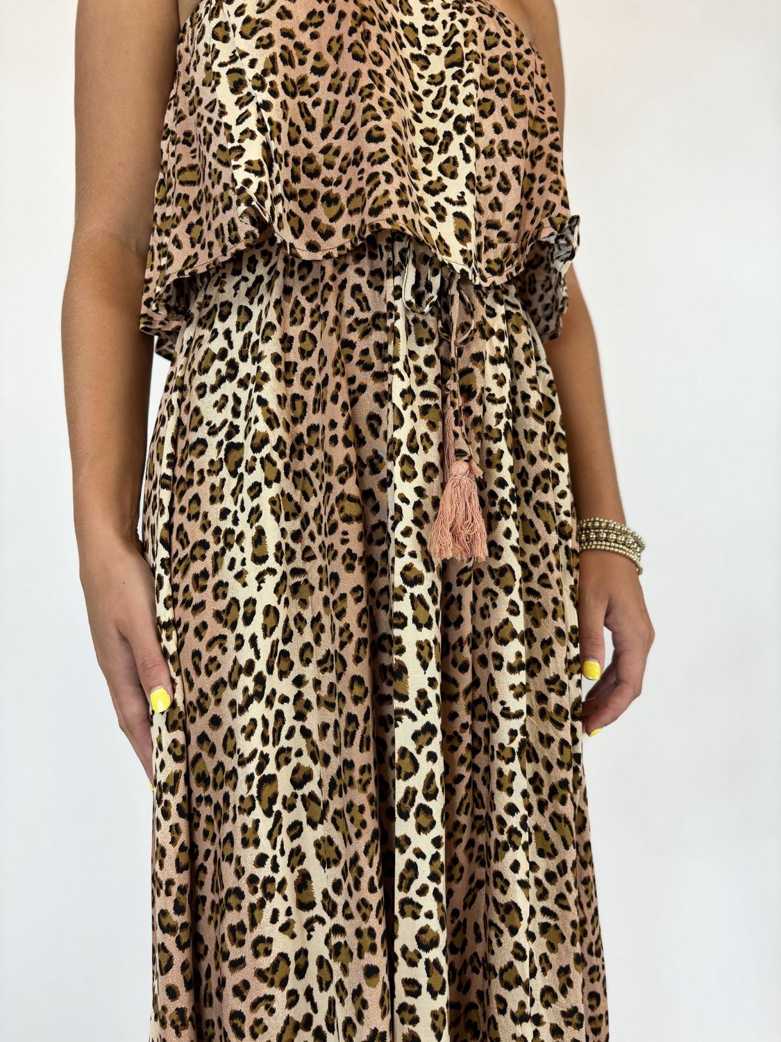 FLOUNCE ANIMAL PRINT TIERED MAXI DRESS
