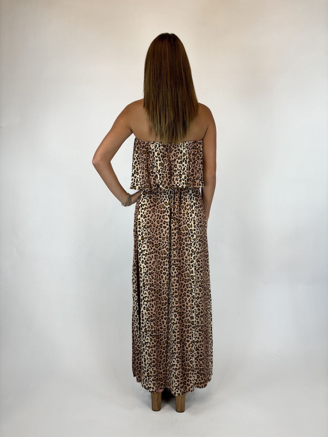 FLOUNCE ANIMAL PRINT TIERED MAXI DRESS