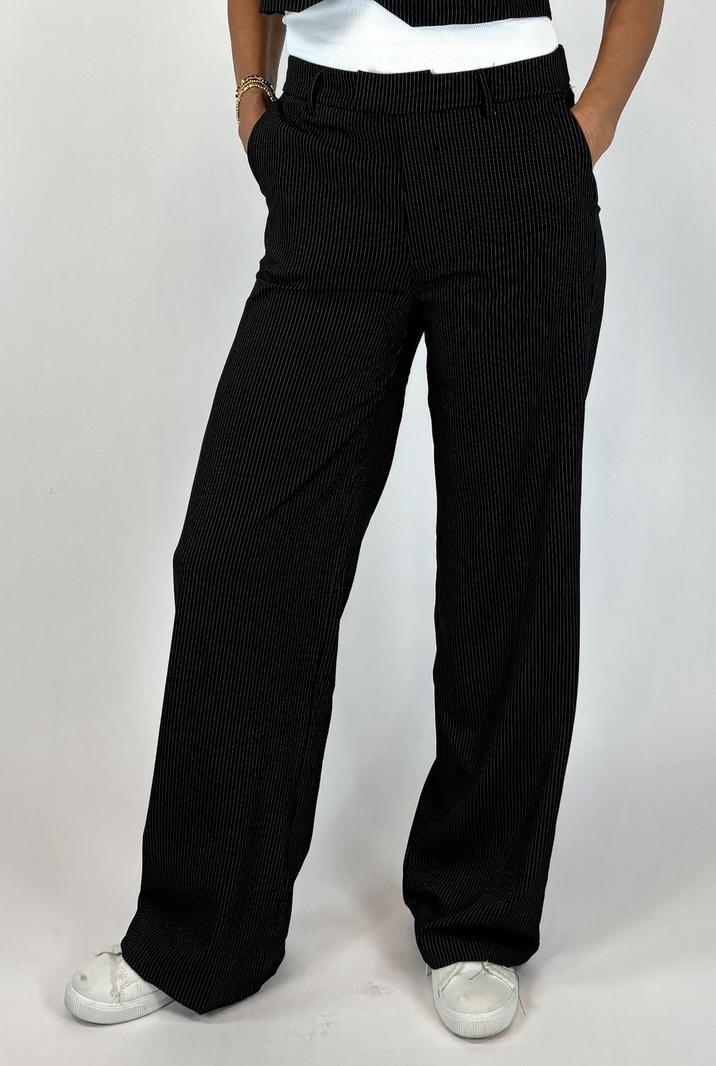 PINSTRIP WIDE LEG PANTS