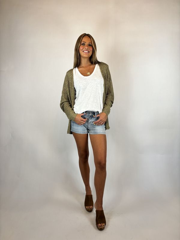 LT.OLIVE KNIT CARDIGAN