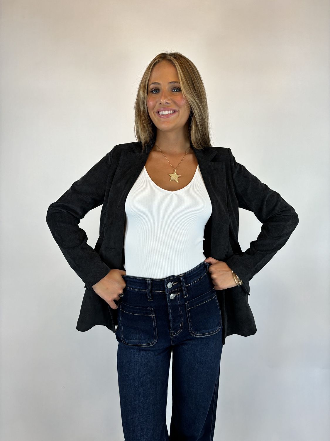 CORDUROY BUTTON BLAZER