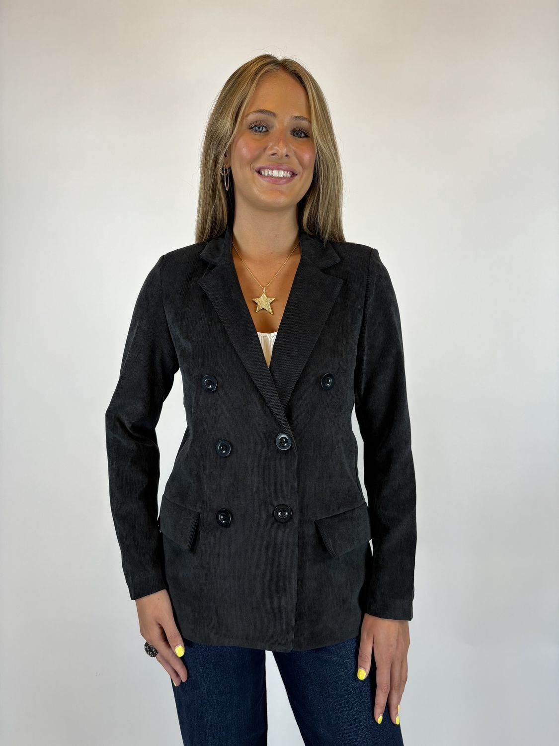 CORDUROY BUTTON BLAZER