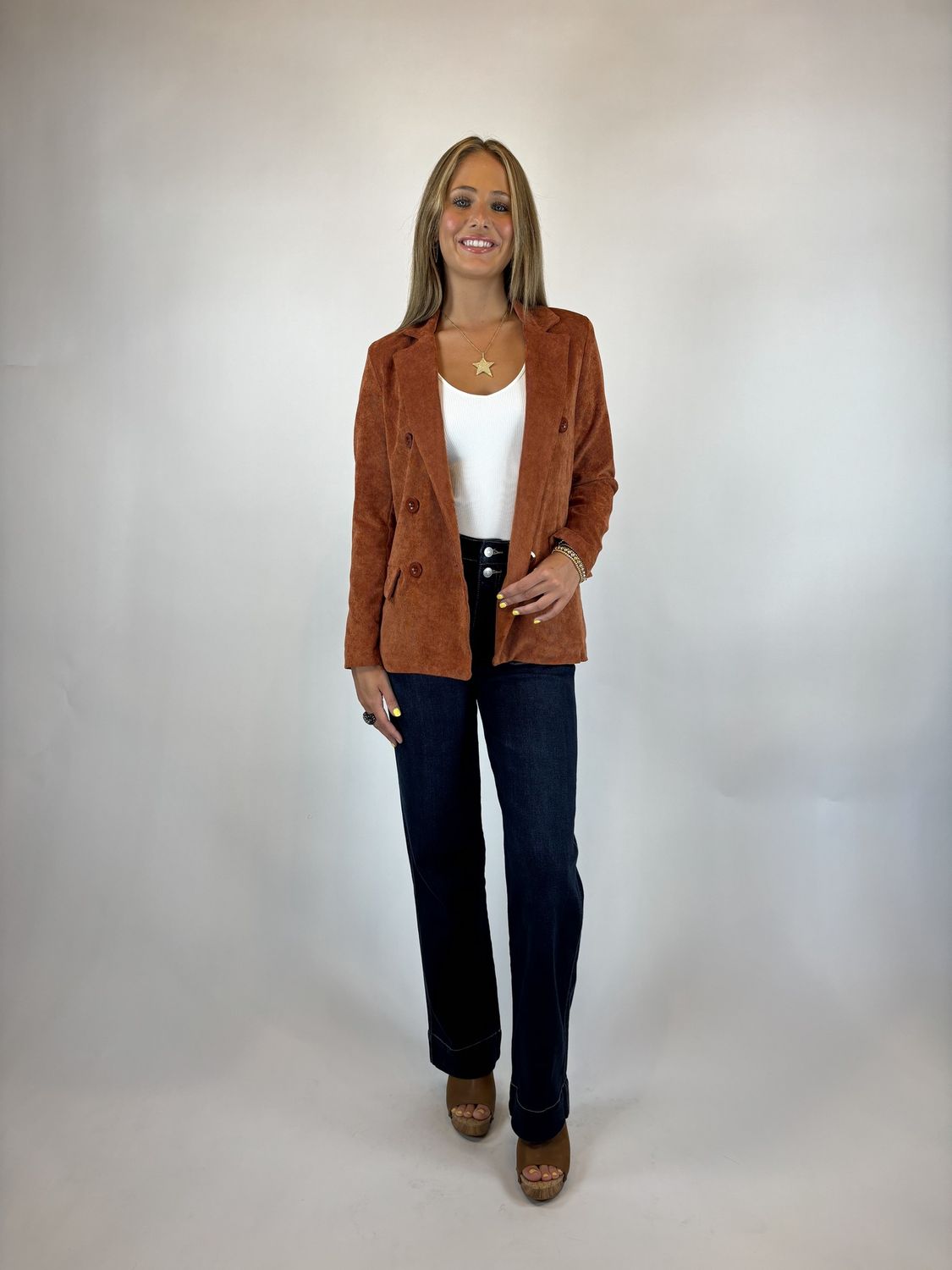 CORDUROY BUTTON BLAZER