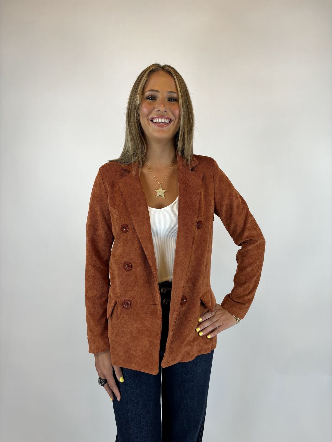 CORDUROY BUTTON BLAZER