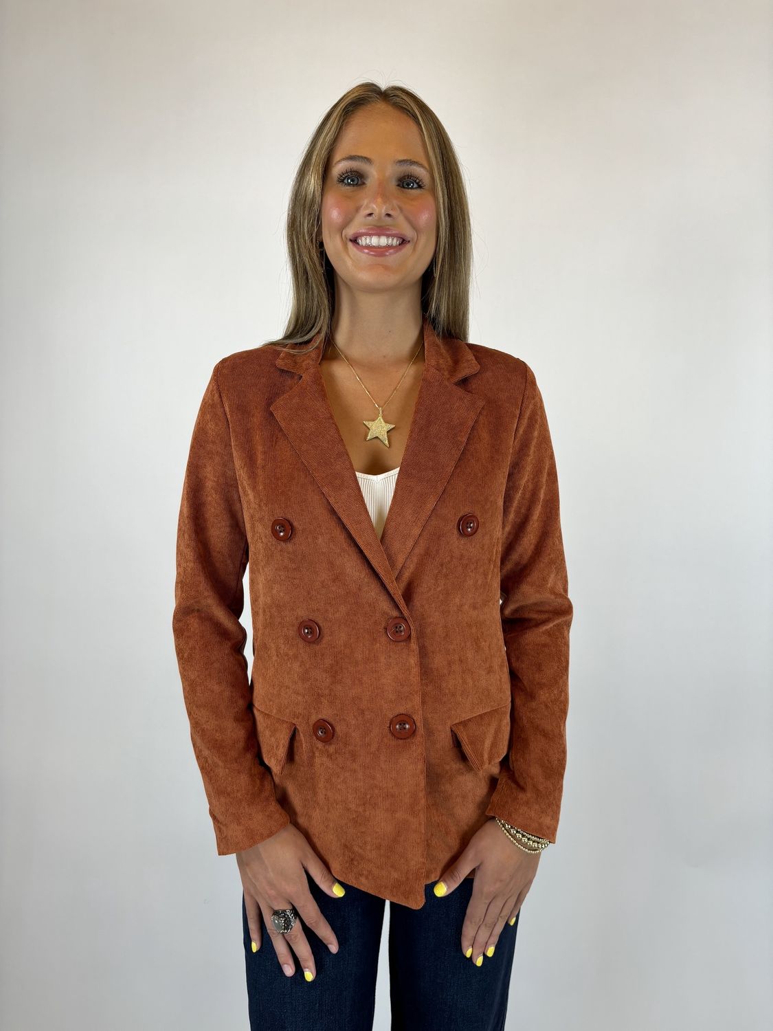 CORDUROY BUTTON BLAZER