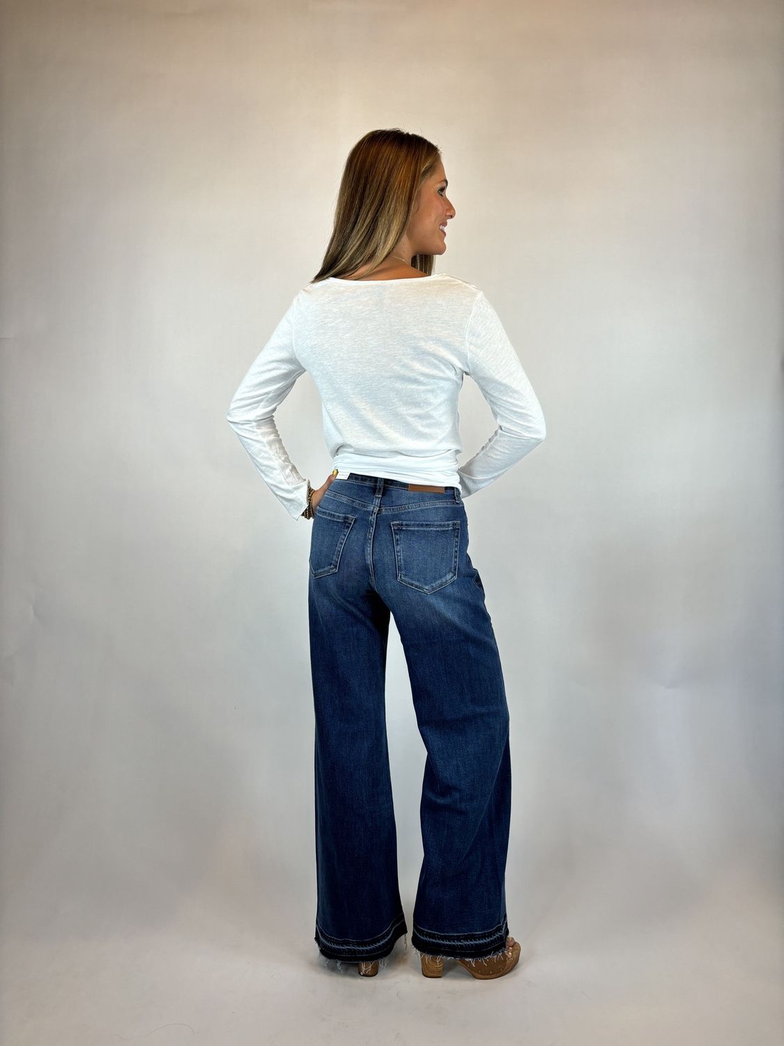 HIGH RISE RELAZED WIDE LEG-DARK STONE
