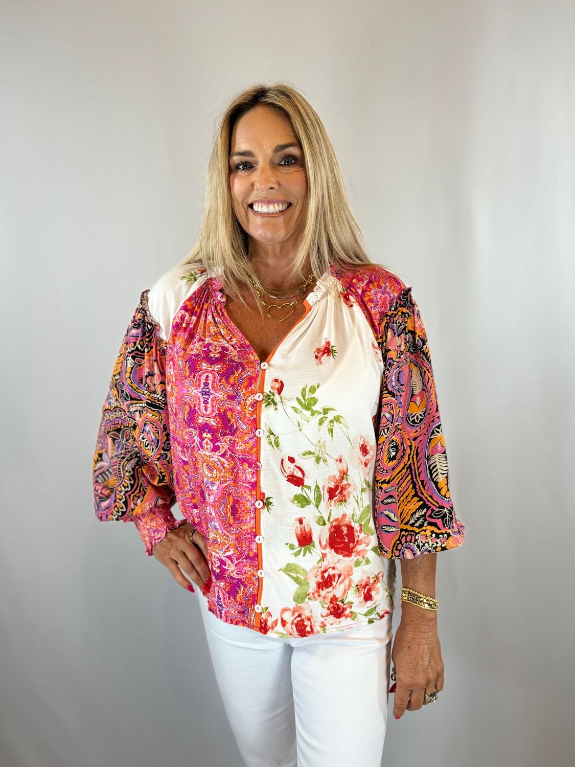 MULTI PATTERN BLOUSE
