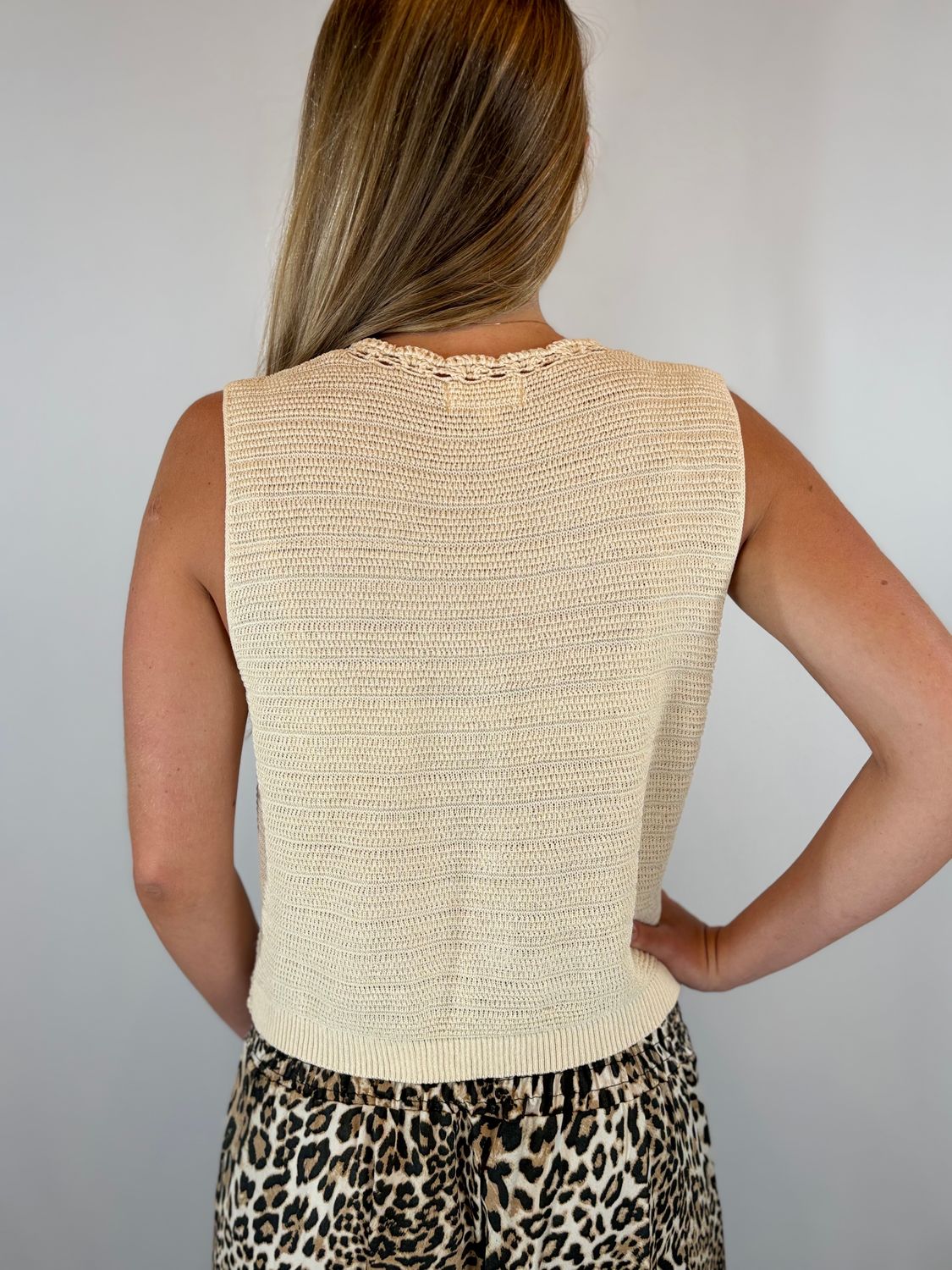 CROCHET BUTTON DOWN SWEATER VEST