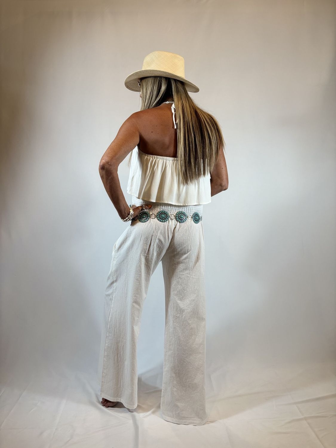 SOLID TWILL DOUBLE LAYERED HALTER TANK