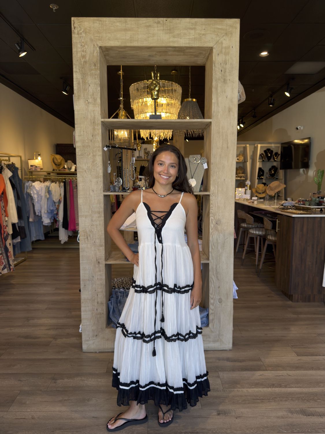 COTTON TANK DRESS W/TRIM