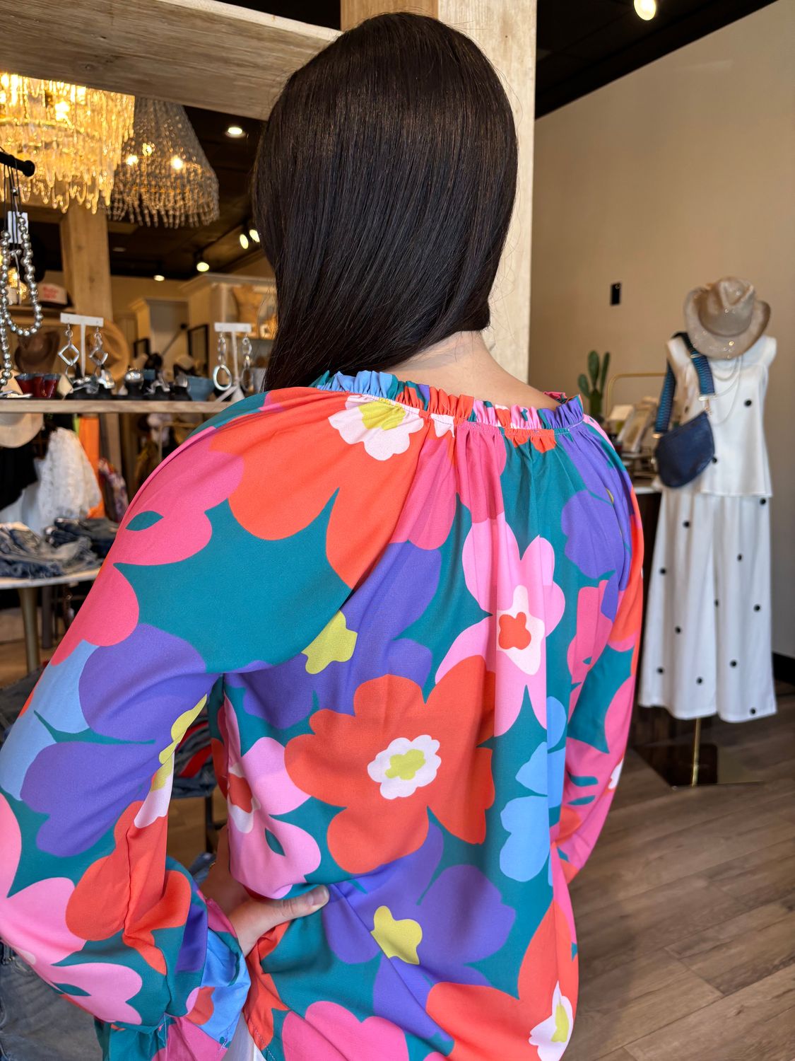 MULTI FLOWER PRINT BLOUSE