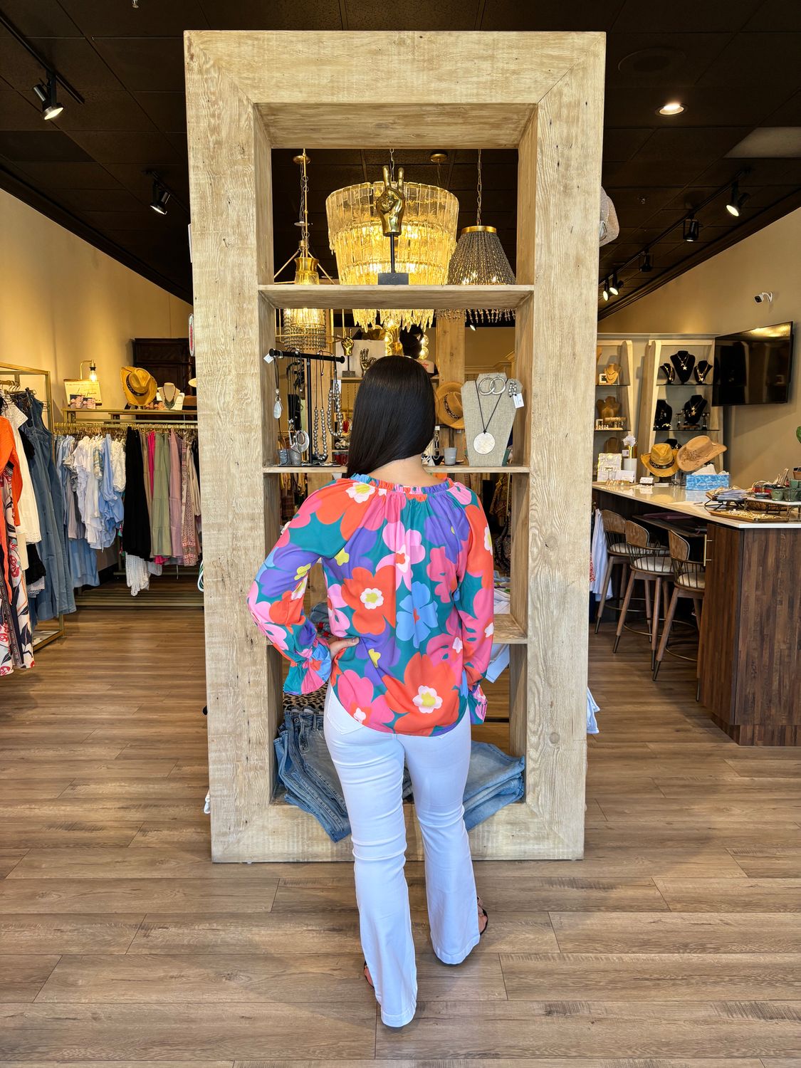 MULTI FLOWER PRINT BLOUSE