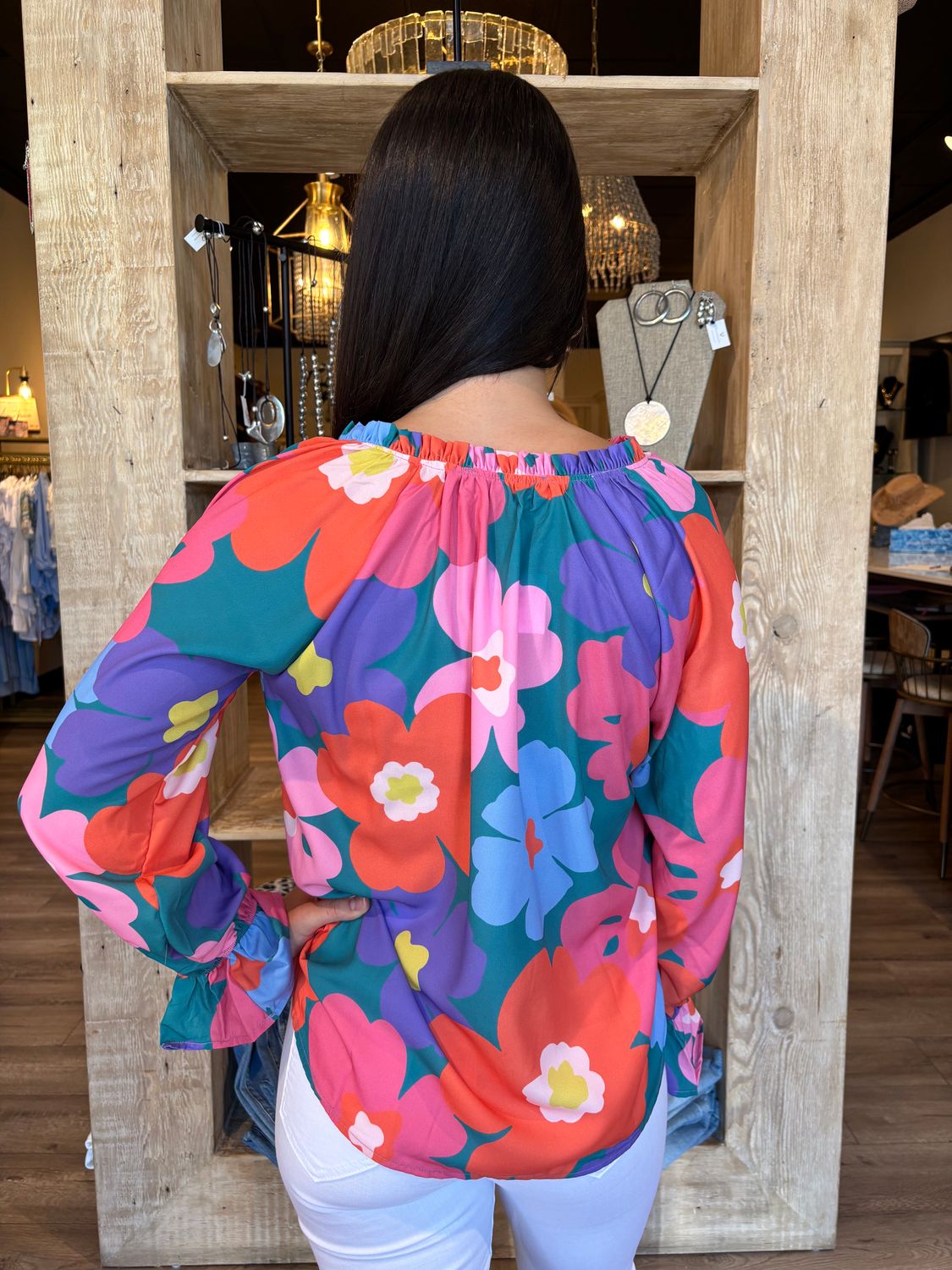 MULTI FLOWER PRINT BLOUSE