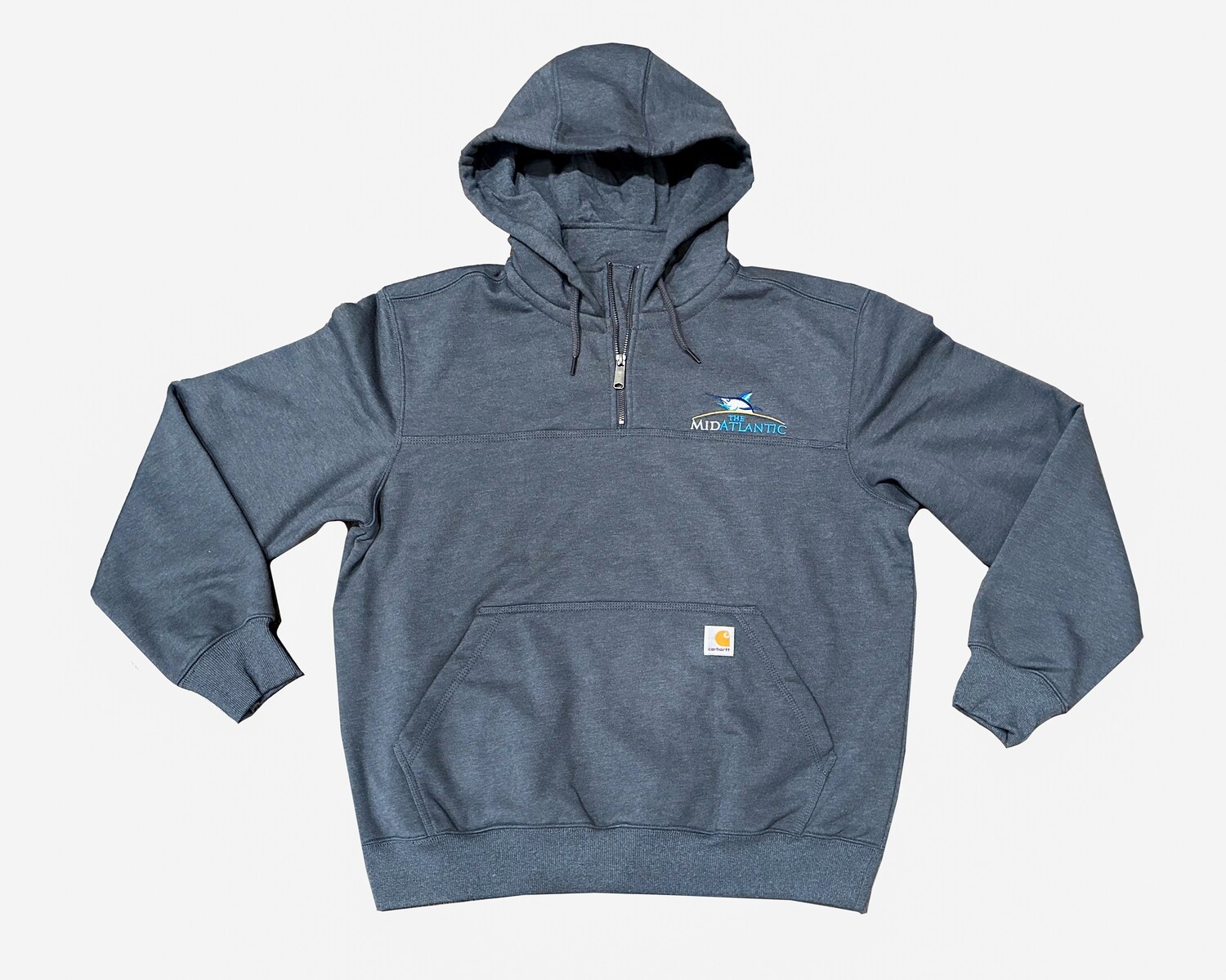MidAtlantic Carhartt Quarterzip Hoodie, Color: Grey, Size: Small