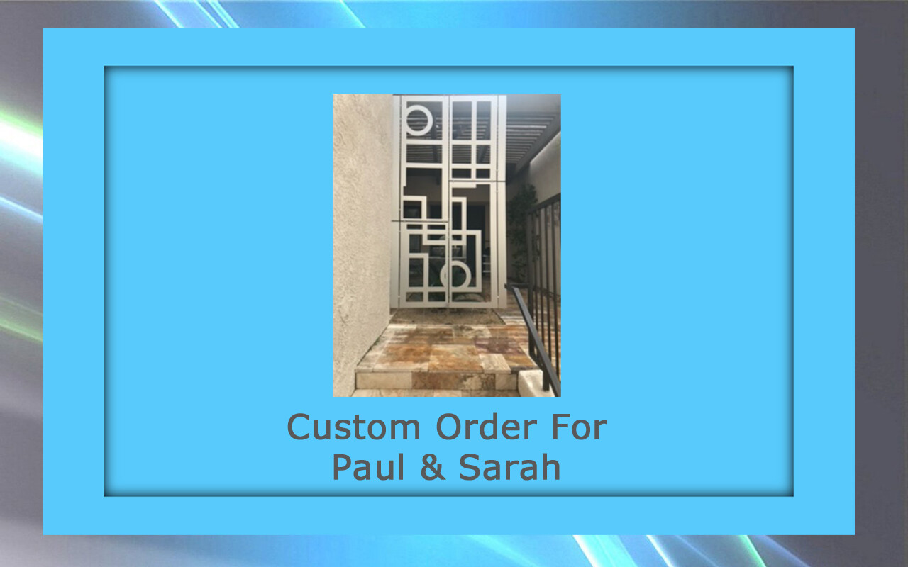 Custom order for Paul & Sarah.