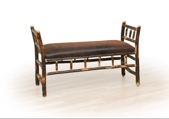 Hickory Arm Bench with Fabric