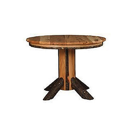 Hickory Single Pedestal Solid Top Table