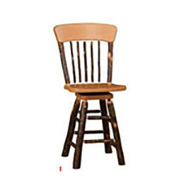 Oak Back Swivel Side Barstool