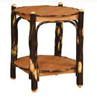 2 Tier Round Table (Oak and Hickory)