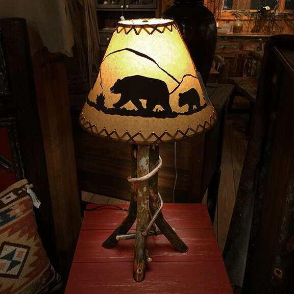 Hickory Table Lamp w/ Shade