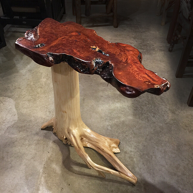 White Cedar Base / Redwood Burl Top