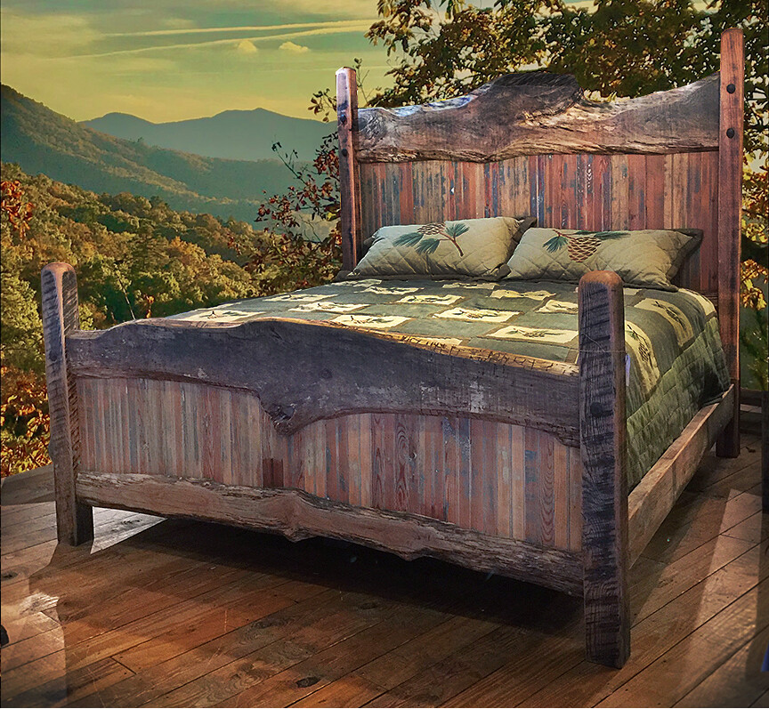 Maple Slab King Bed with 2 Nightstands