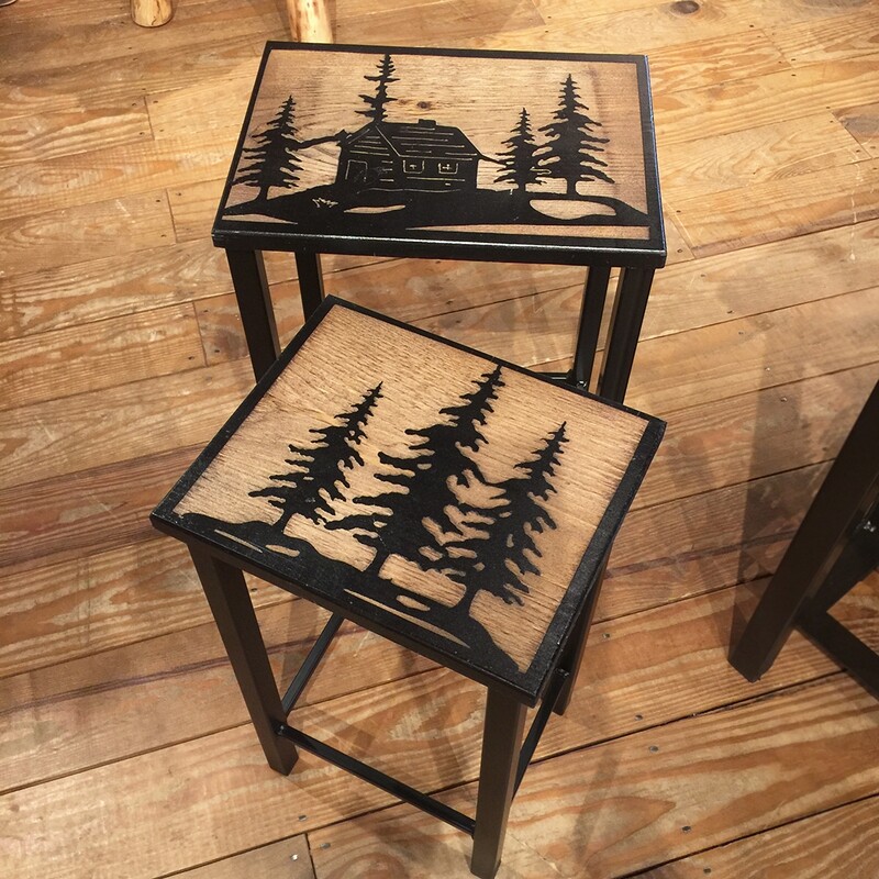 Iron Resting Table w/cabin and Tree