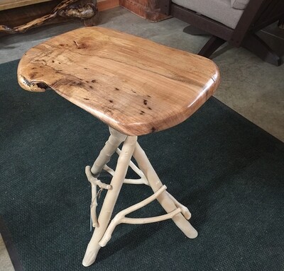 Spaulted Maple top Tripod, Painted Twig Base