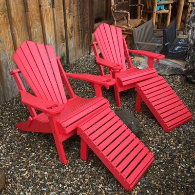 Adirondack Chair w/cup holder and matching ottoman