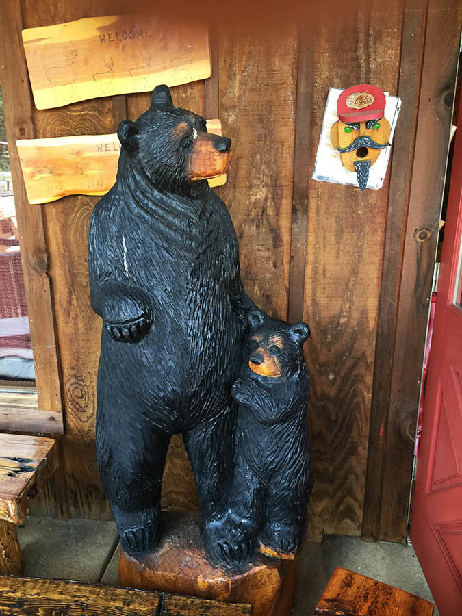Carved Bears On Stump