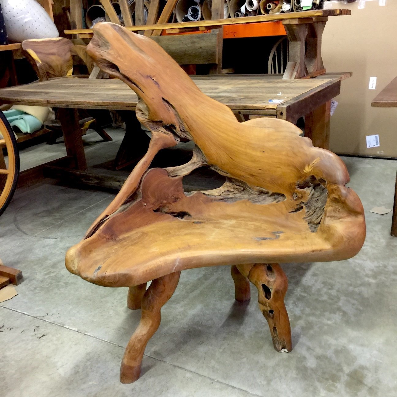 Small Teak Root Chair #1