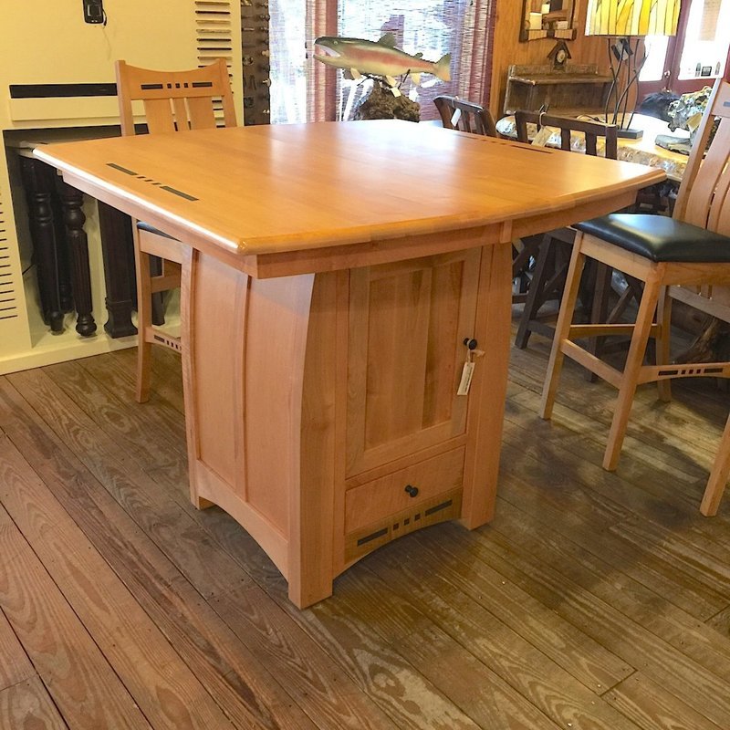Hayworth Pub Table w/1-18&quot; Butterfly Leaf and Ball Bearing Glides