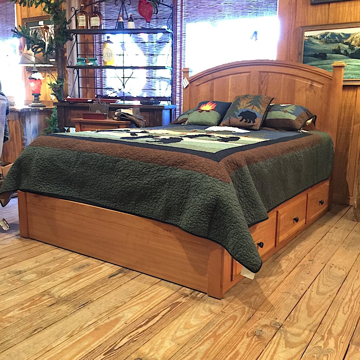 Franklin Queen Bed with 3 Drawer Storage Rails
