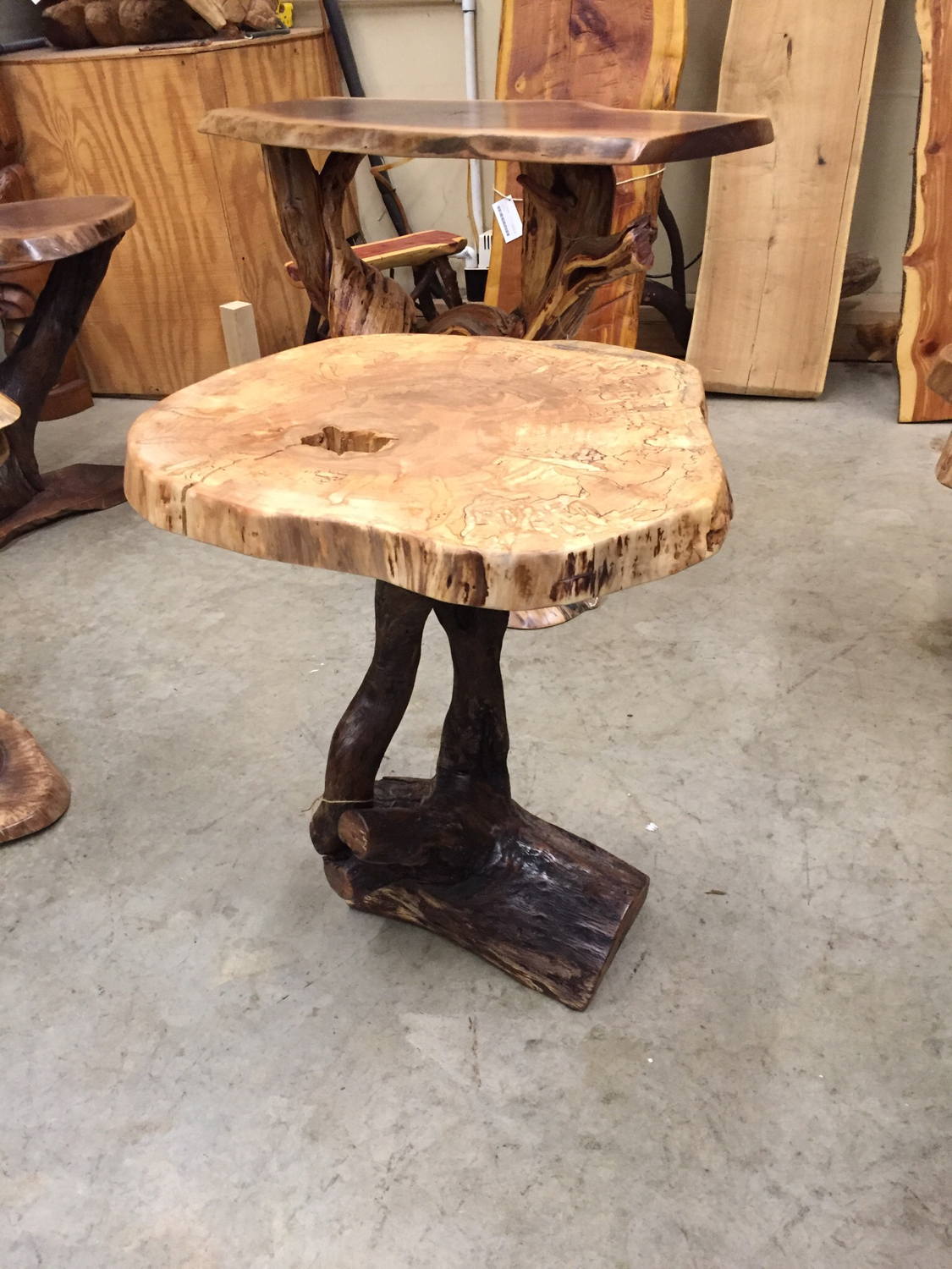 Spalted Maple Table w/Live Oak Base