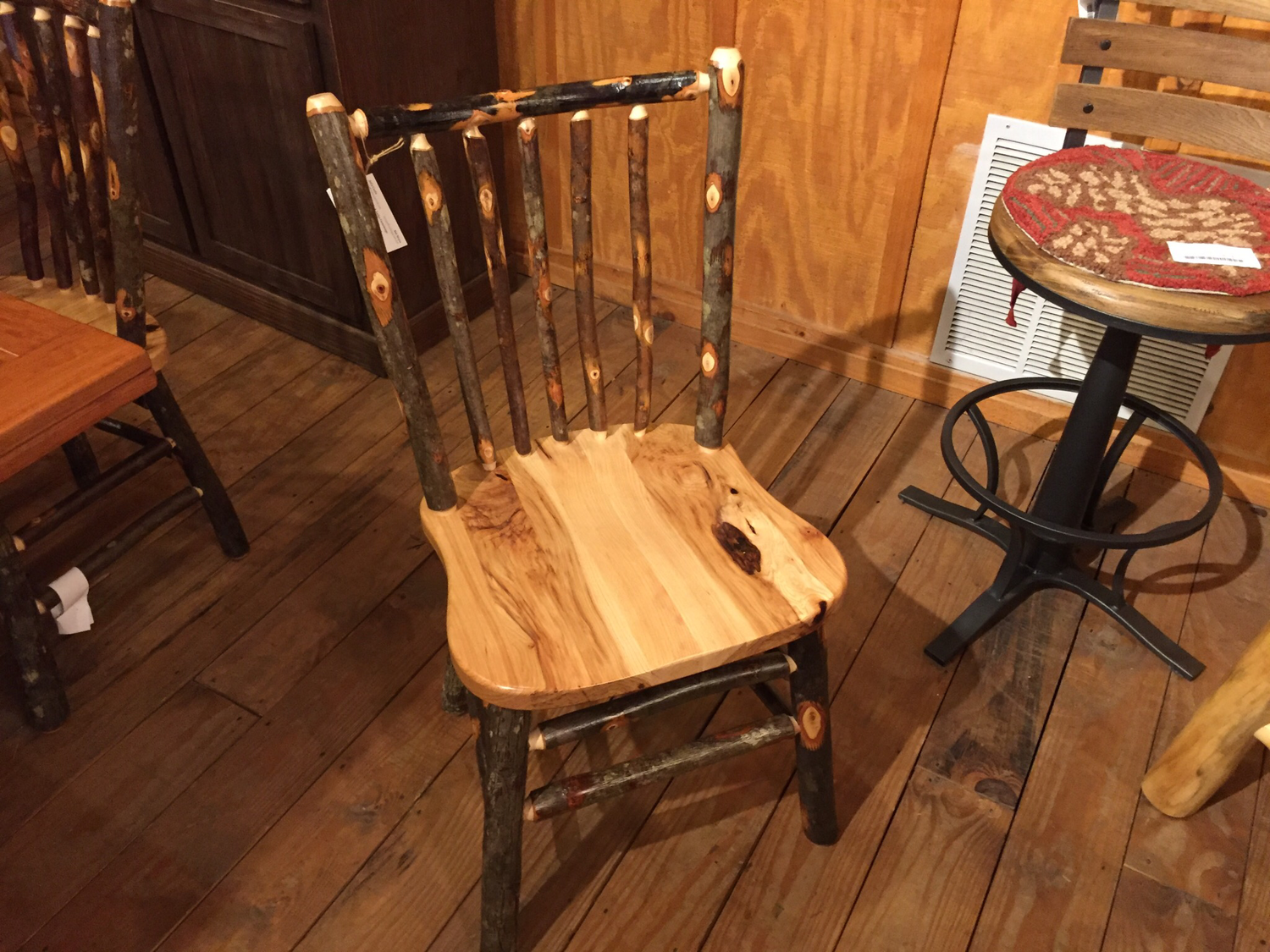 Rustic Hickory Stick Back Side Chair