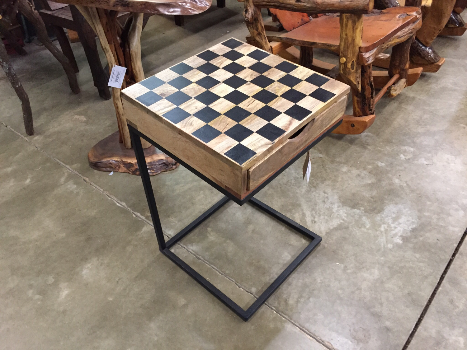  Checker Board C Table w/Checkers