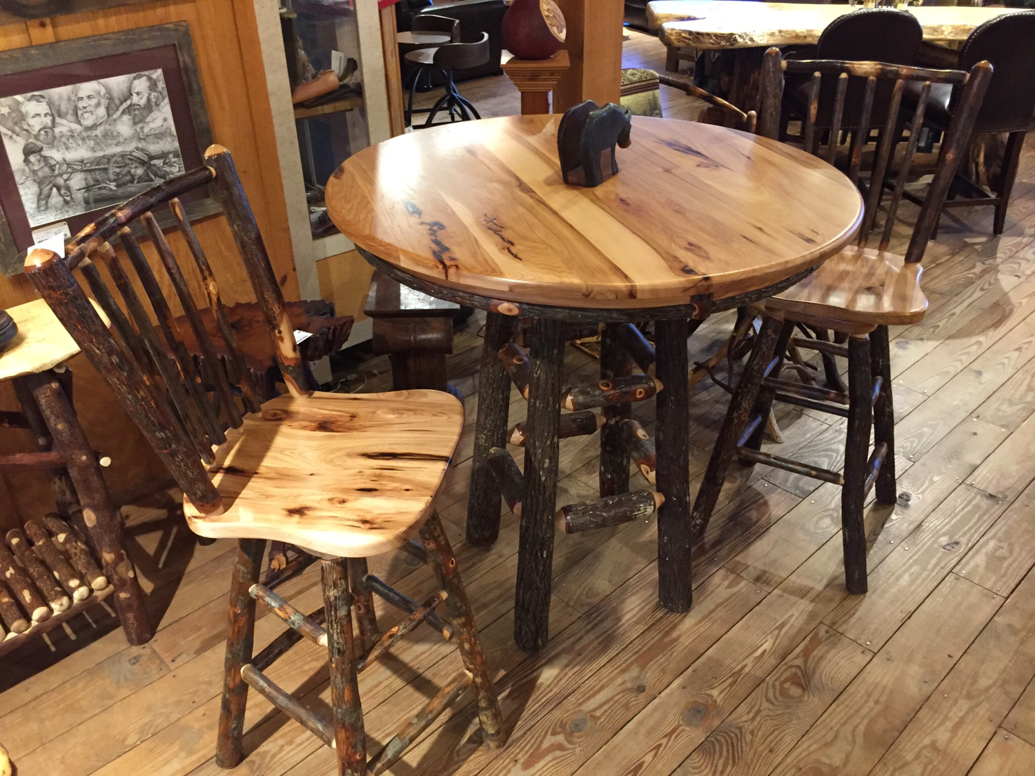 Hickory Log Pub Table