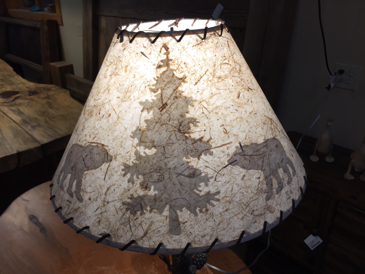 Lamp Shade White Paper with Bear Scene