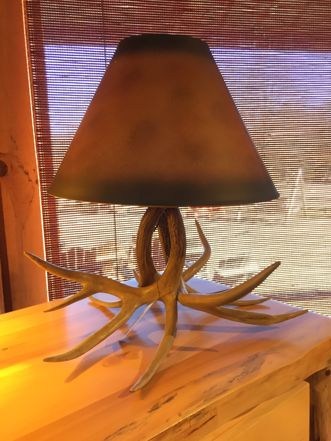 Faux Whitetail Antler Desk Lamp