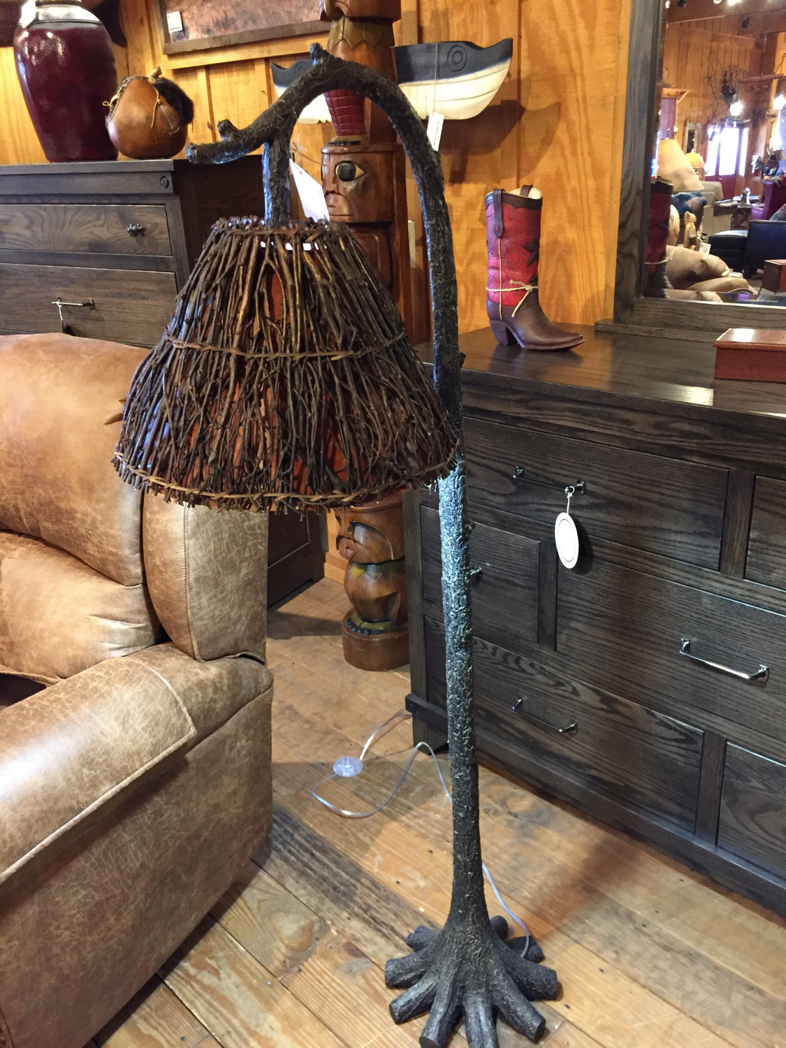 58.5"H Tree Trunk Floor Lamp