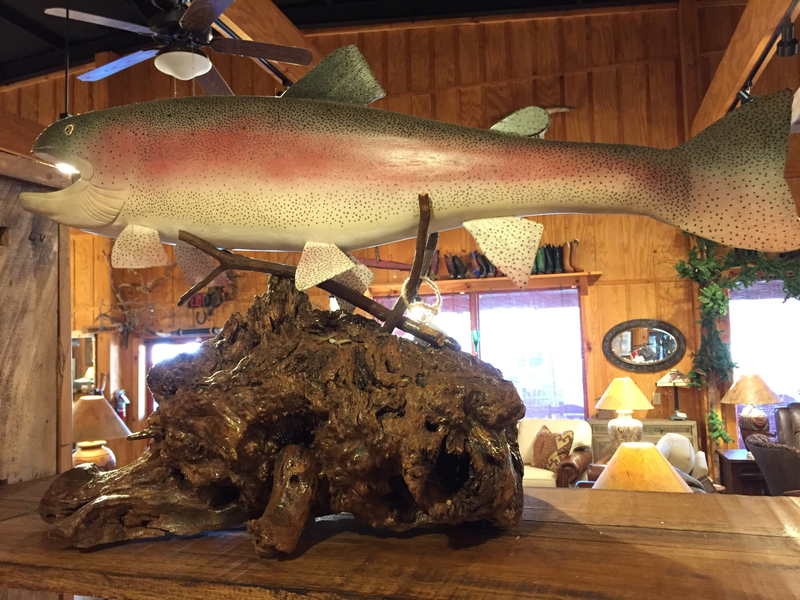 36&quot; Hand Carved and Painted Rainbow Trout