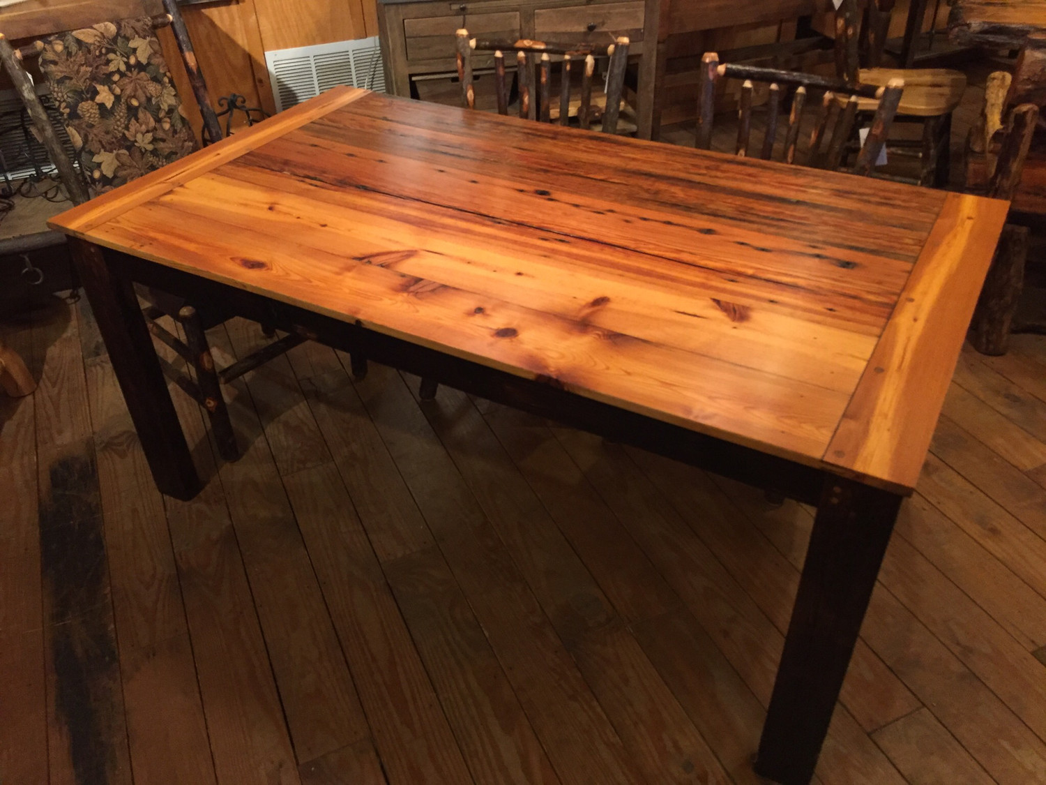 Heart Pine Top Dining Table