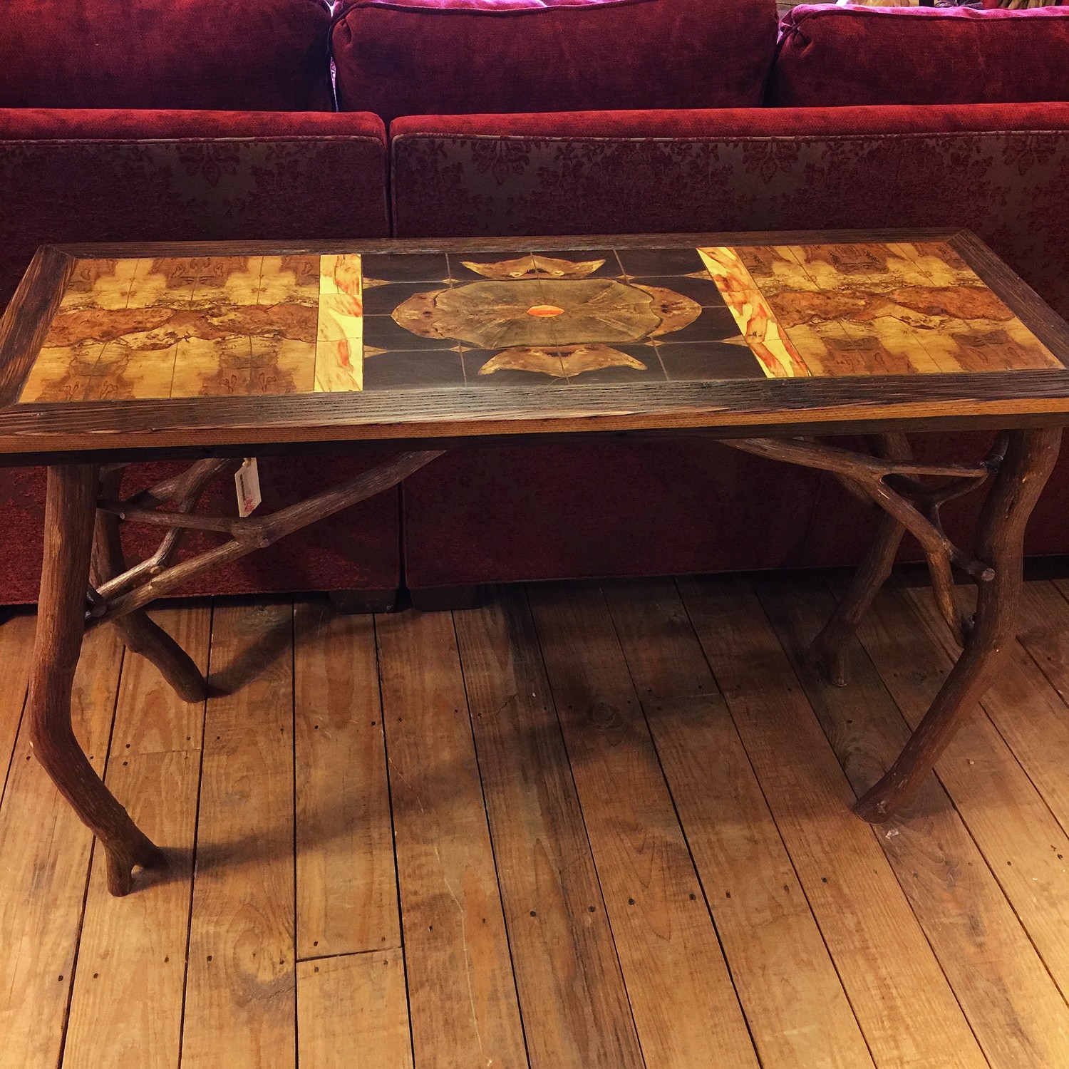 Rustic Inlaid Sofa Table