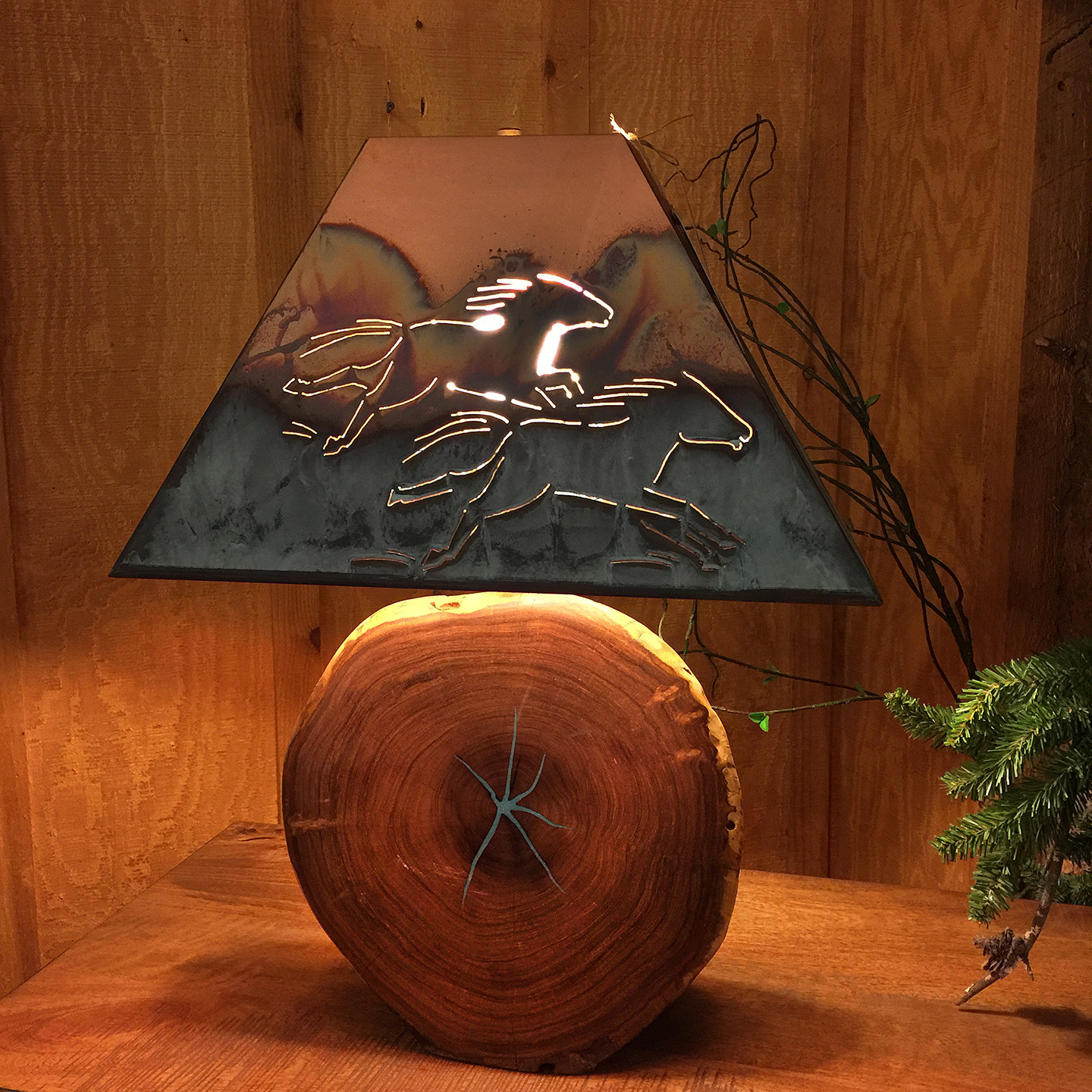 Mesquite Lamp with Copper Shade