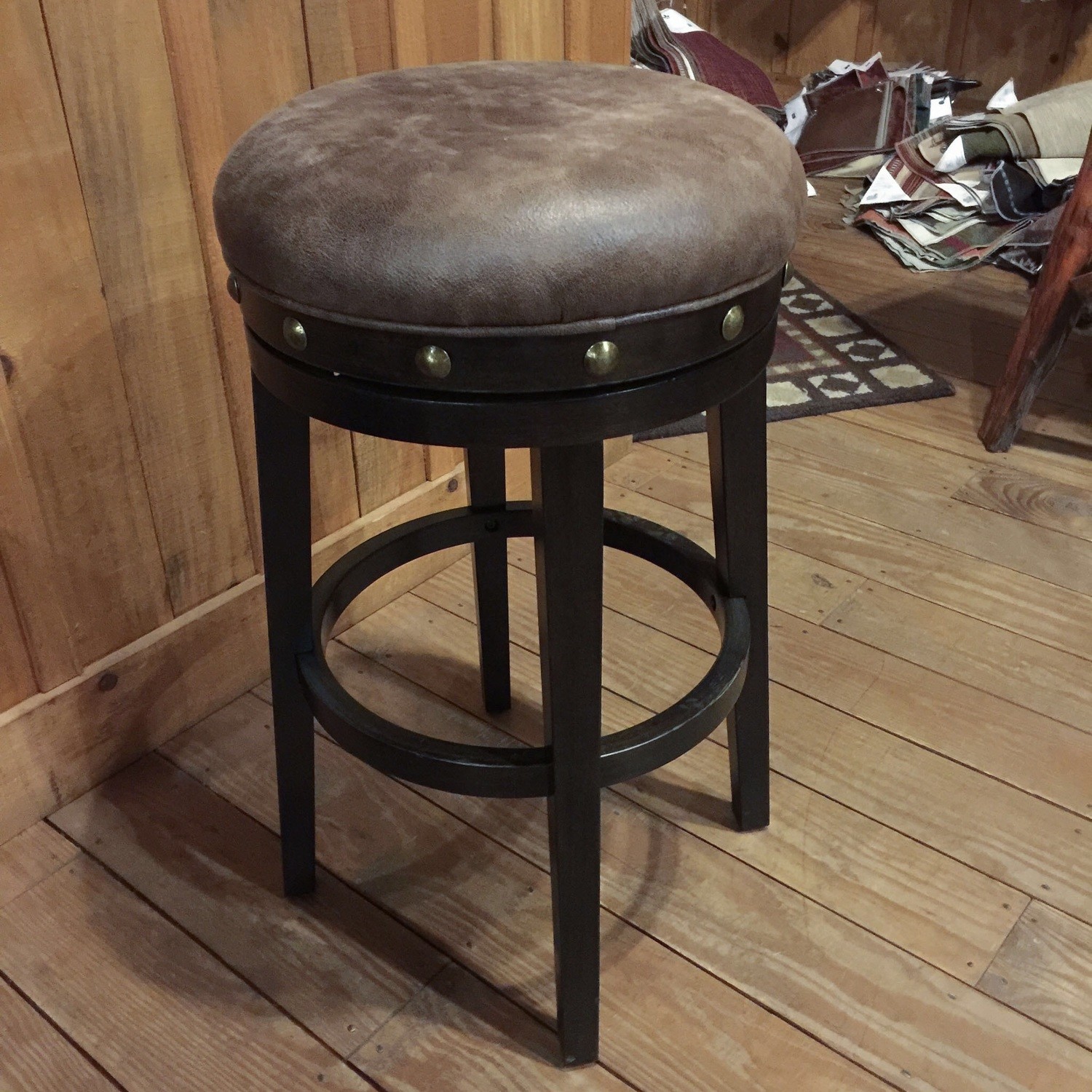 Benard Backless Wood Swivel Bar stool