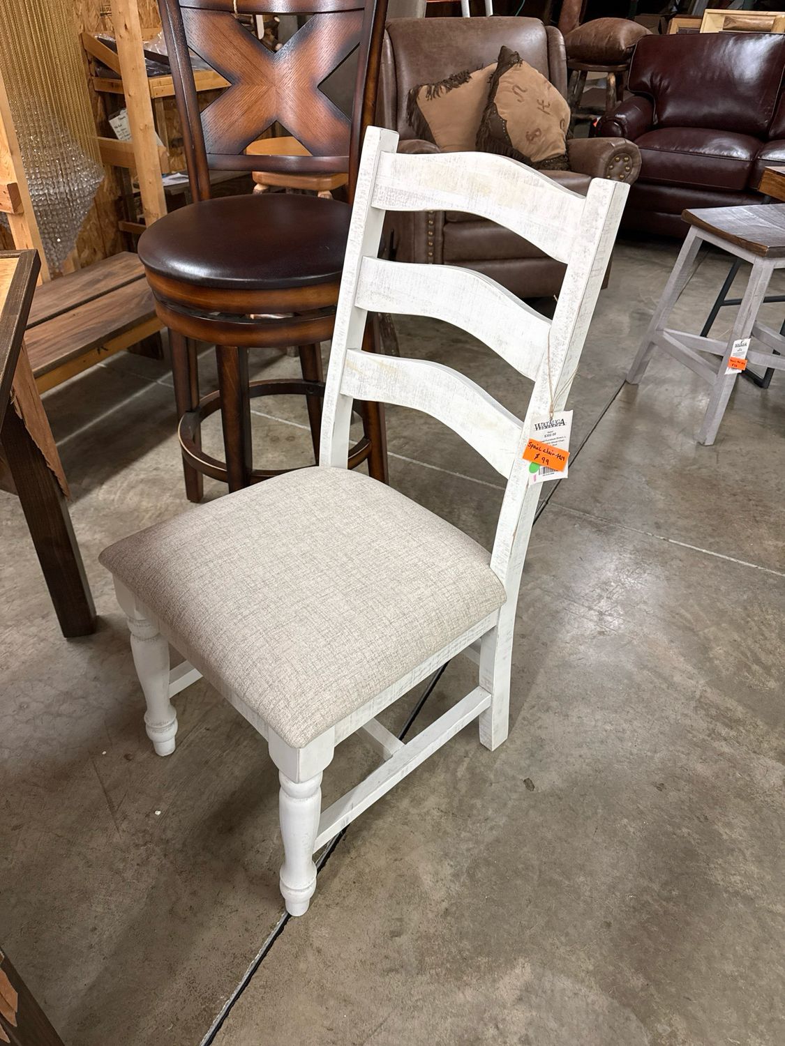 Ifd4691 Ladder Back Chair With Upholstered Seat