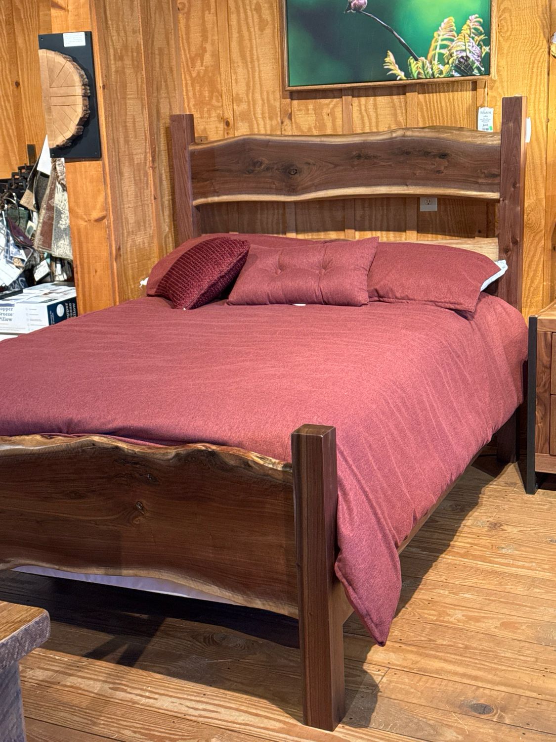 Walnut Queen Live Edge Bed